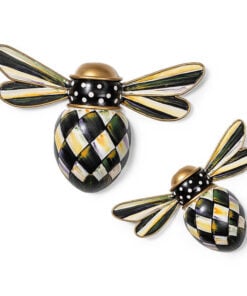 Mackenzie-Child's - Courtly Check Outdoor Bee Wall Decor, Set of 2