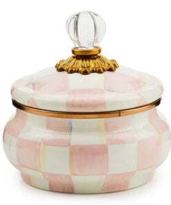 Mackenzie-Childs Rosy Check Squashed Pot