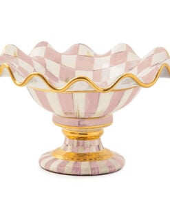 Mackenzie-Childs - Rosy Check Ceramic Compote