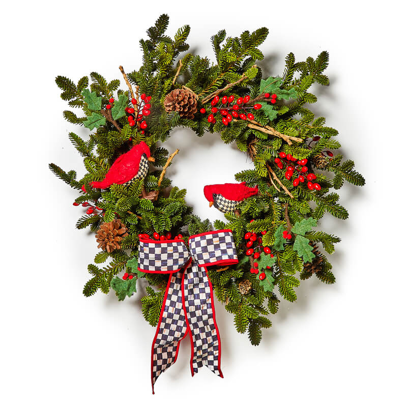 MacKenzie-Childs Cozy Christmas Cardinal 29″ Wreath