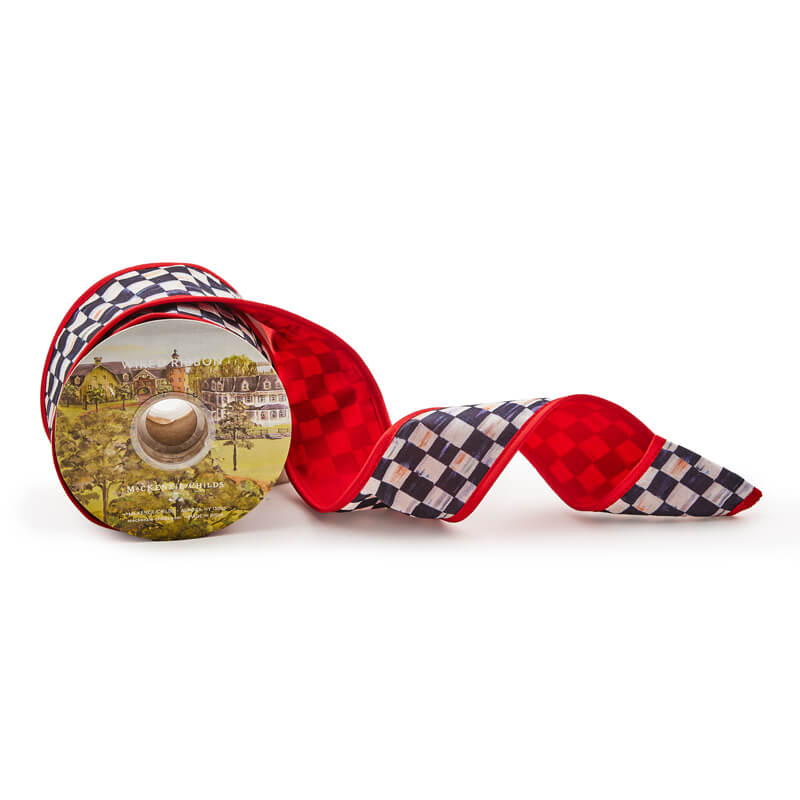 MacKenzie-Childs Courtly Check Red Back 2.5″ Ribbon