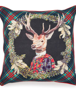 MacKenzie-Childs Tartan Stag Throw Pillow
