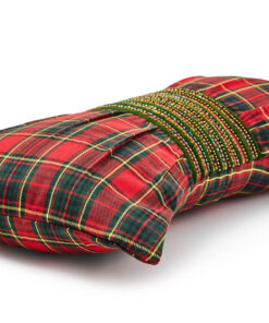 MacKenzie-Childs – Tartan Red Bow Throw Pillow - Image 2