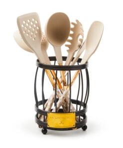 Mackenzie-childs Mocha Check Utensil Caddy Set