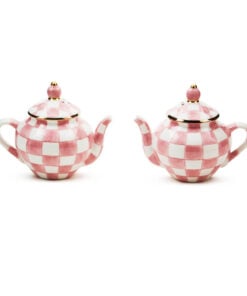 MacKenzie-Childs Rosy Check Teapot Salt & Pepper Set