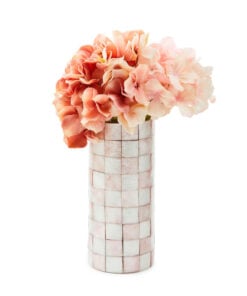 MacKenzie-Childs Rosy Check Capiz Small Vase