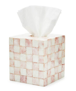 MacKenzie-Childs Rosy Check Capiz Boutique Tissue Box Cover