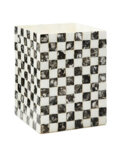 MacKenzie-Childs Courtly Check Capiz Waste Bin