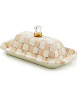 MacKenzie-Childs Mocha Check Butter Box