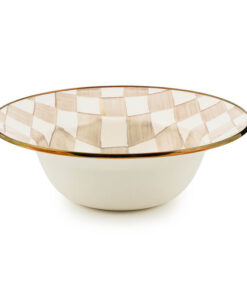 MacKenzie-Childs Mocha Check Serving Bowl