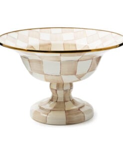 MacKenzie-Childs Mocha Check Large Compote