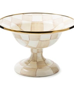 MacKenzie-Childs Mocha Check Small Compote