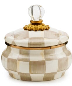 MacKenzie-Childs Mocha Check Squashed Pot