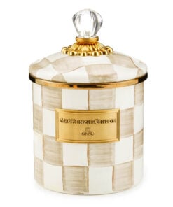 MacKenzie-Childs Mocha Check Small Canister