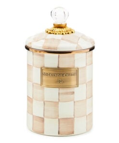 MacKenzie-Childs Mocha Check Medium Canister