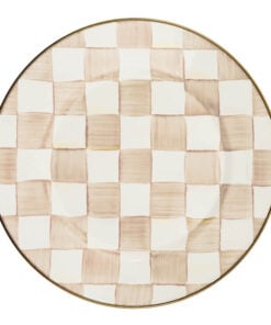 MacKenzie-Childs Mocha Check Dinner Plate