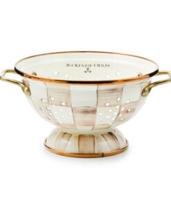 MacKenzie-Childs Mocha Check Small Colander