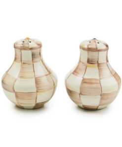 MacKenzie-Childs Mocha Check Salt & Pepper Shakers