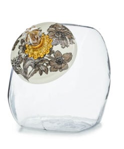MacKenzie-Childs Cookie Jar With Sterling English Garden Lid