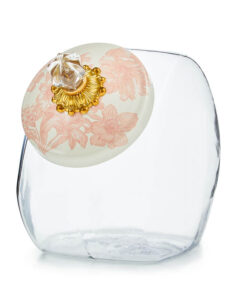 MacKenzie-Childs Cookie Jar With Rosy English Garden Lid