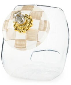 MacKenzie-Childs Cookie Jar With Mocha Check Lid