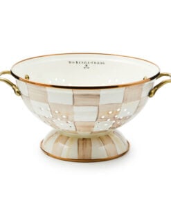 MacKenzie-Childs Mocha Check Large Colander