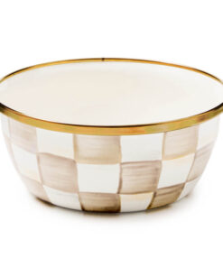 MacKenzie-Childs Mocha Check Pinch Bowl