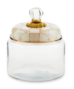 MacKenzie-Childs Mocha Check Small Kitchen Canister