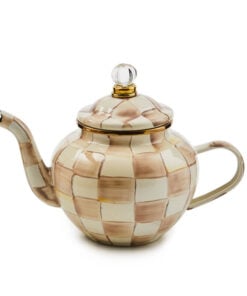 MacKenzie-Childs Mocha Check 4 Cup Teapot
