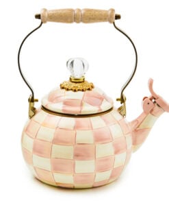 MacKenzie-Childs Rosy Check Whistling Tea Kettle