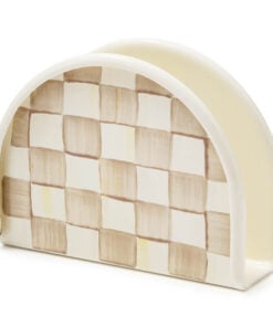 MacKenzie-Childs Mocha Check Napkin Holder