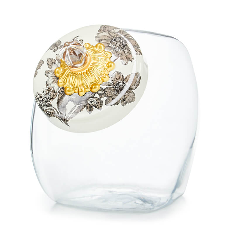 MacKenzie-Childs Sweets Jar With Sterling English Garden Lid