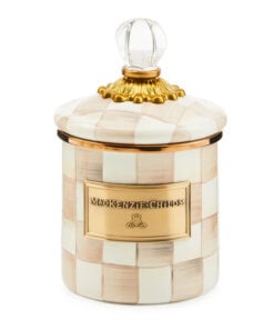 MacKenzie-Childs Mocha Check Demi Canister