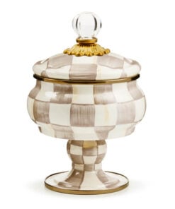 MacKenzie-Childs Mocha Check Curiosity Pot