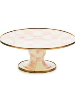 MacKenzie-Childs Rosy Check Mini Pedestal Platter