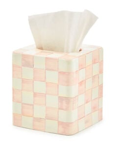 MacKenzie-Childs Rosy Check Boutique Tissue Box Cover