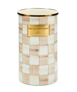MacKenzie-Childs Mocha Check Utensil Holder