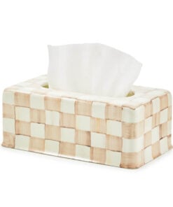 MacKenzie-Childs Mocha Check Standard Tissue Box Cover