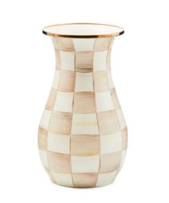 MacKenzie-Childs Mocha Check Tall Vase