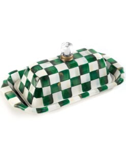 Mackenzie-Childs - Emerald Check Butter Box