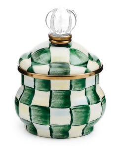 MacKenzie-Childs Emerald Check Lidded Sugar Bowl