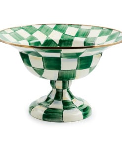 MacKenzie-Childs Emerald Check Small Compote