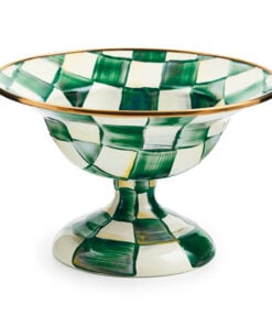 MacKenzie-Childs Emerald Check Large Compote