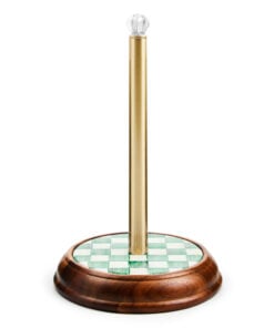 MacKenzie-Childs Emerald Check Wood Paper Towel Holder