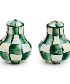 MacKenzie-Childs Emerald Check Salt & Pepper Shakers