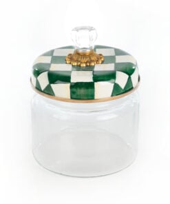 MacKenzie-Childs Emerald Check Small Kitchen Canister