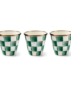 MacKenzie-Childs Emerald Check Herb Pots, Set Of 3