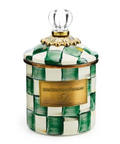 MacKenzie-Childs Emerald Check Demi Canister