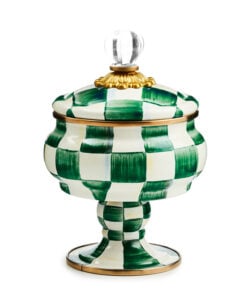 MacKenzie-Childs Emerald Check Curiosity Pot