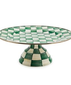 MacKenzie-Childs Emerald Check Large Pedestal Platter